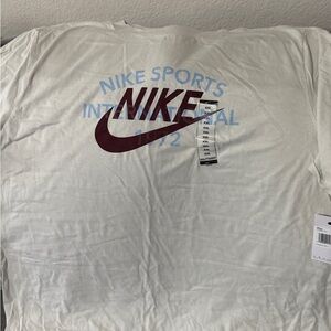 Nike Khaki Tee with blue and burgundy Print
